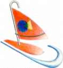 Logo Blindsurfer : une planche à voile dont le mat est une canne blanche